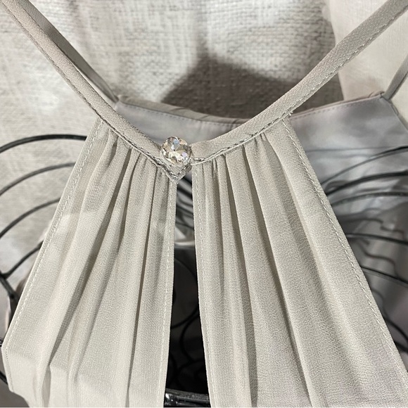 Azazie Adriana chiffon dolphin grey open back dress size a8 - Picture 5 of 13